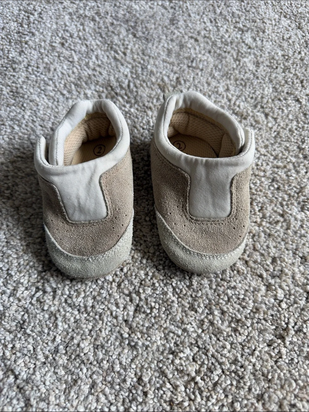 The Children's Place Beige Suede Slip-On Baby Shoes size 2